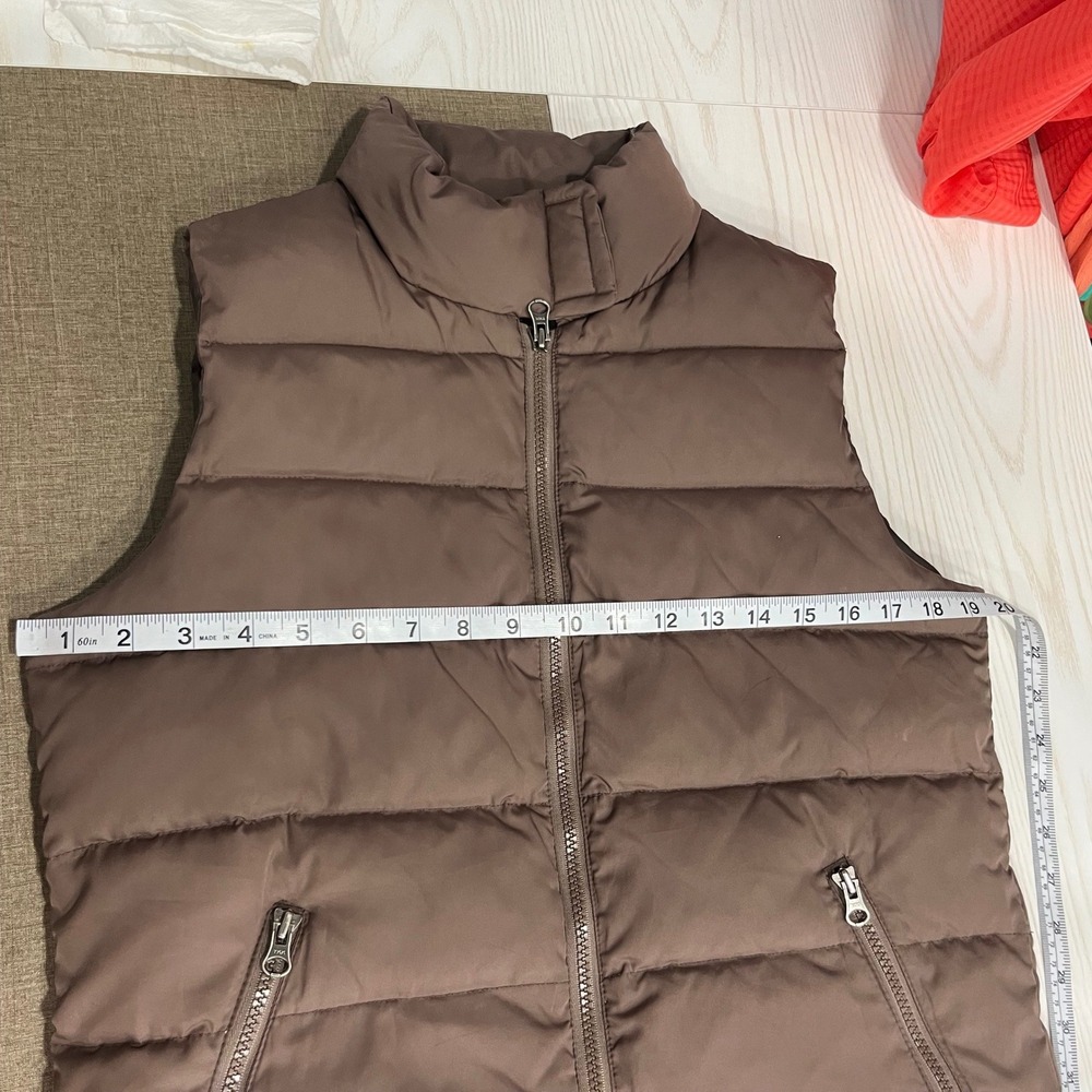American Eagle Puffer Vest Women Medium Brown Quilted Full Zip Gorpcore Layering - Picture 6 of 8